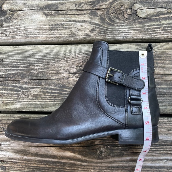 Franco Sarto Black Leather Chelsea Style Ankle Boots with Buckle - Picture 8 of 9